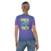 Close-up of pumpkin design on Women's Crewneck Tee